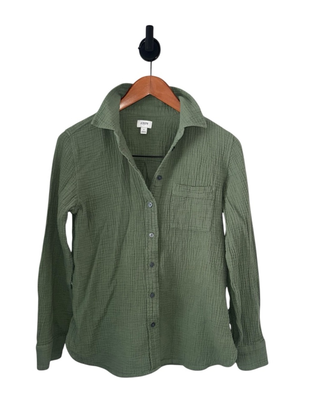 J. Crew Forest Green Textured Button-Down Shirt 100% Cotton